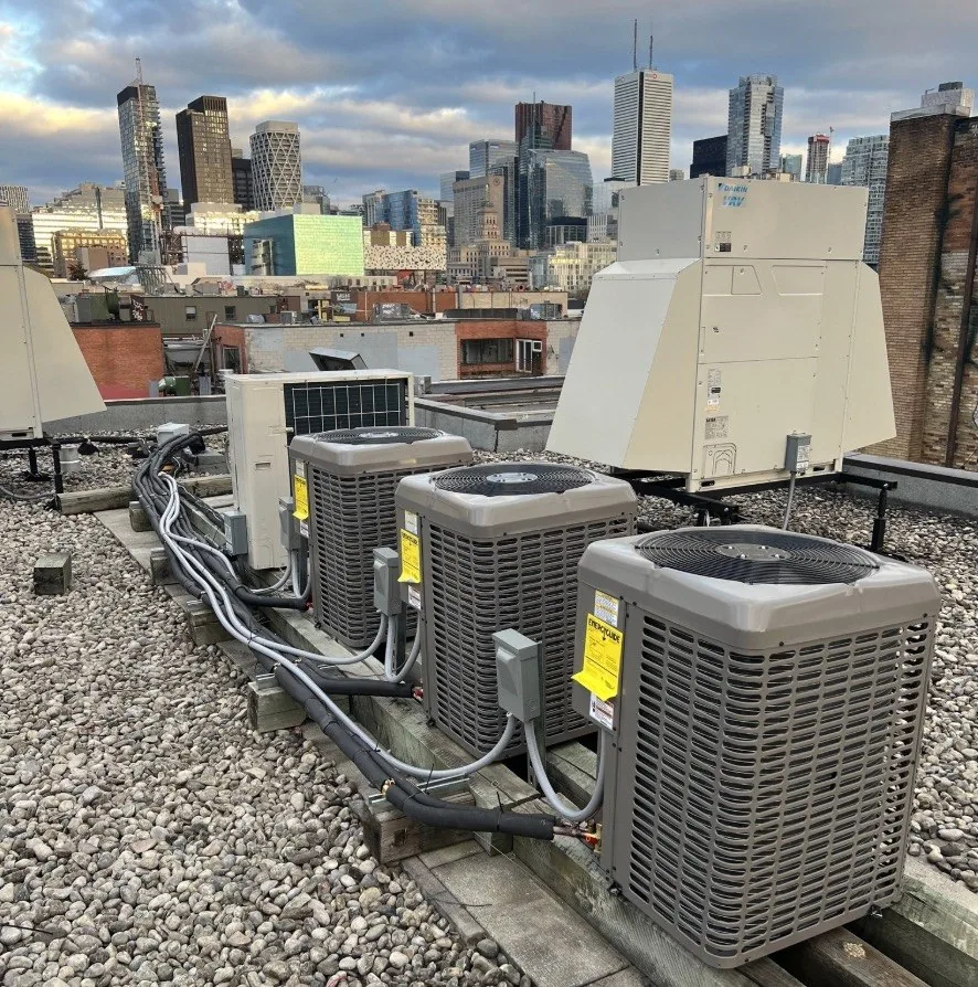 Commercial HVAC equipment serving business buildings near Mississauga and the GTA