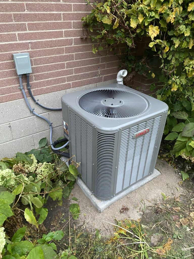 Lennox central air conditioning installation in Mississauga