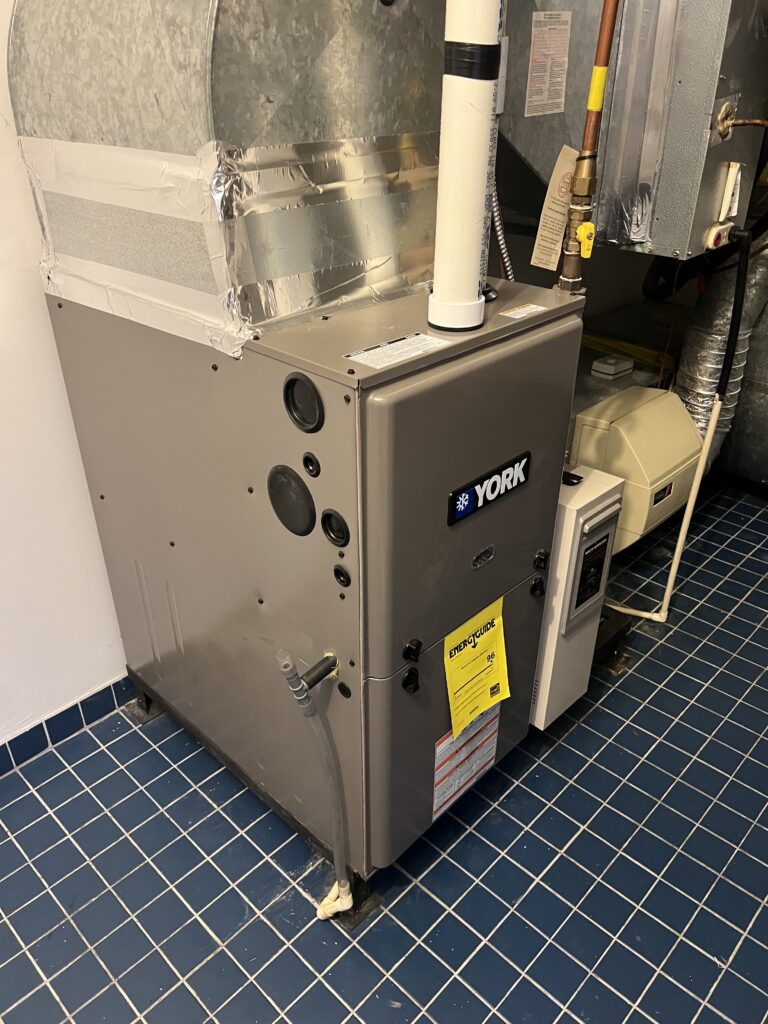 York high-efficiency furnace installation in Brampton home