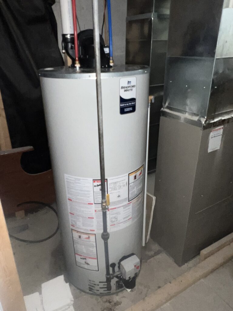 Bradford White water heater installation in Mississauga basement by Real Deal HVAC